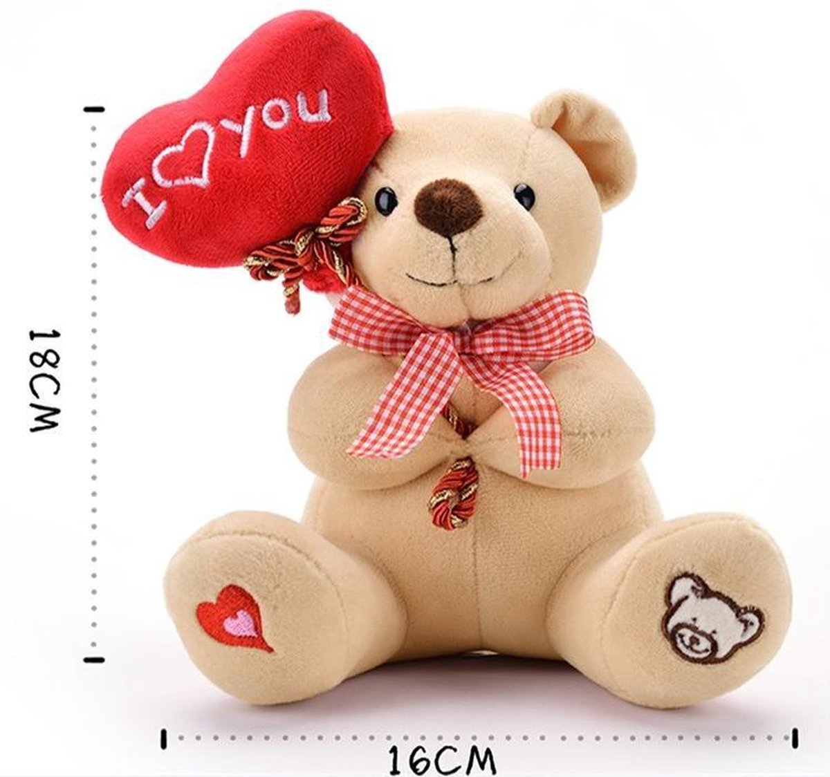 Teddy bear I Love You 20cm Beige