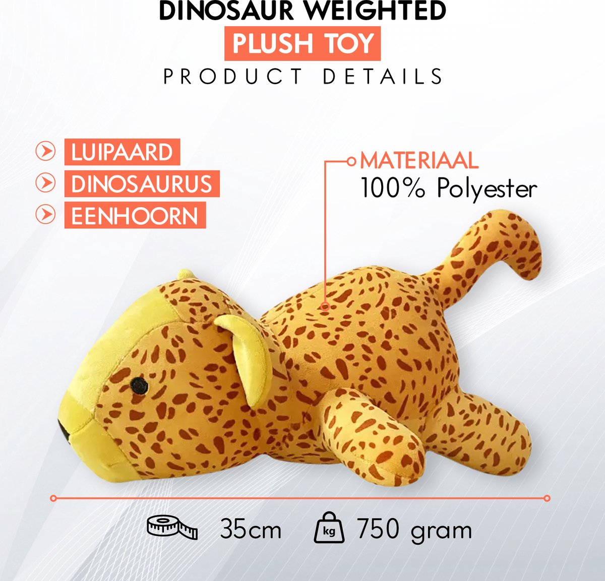 Weighted cuddly toy 35cm - Yellow