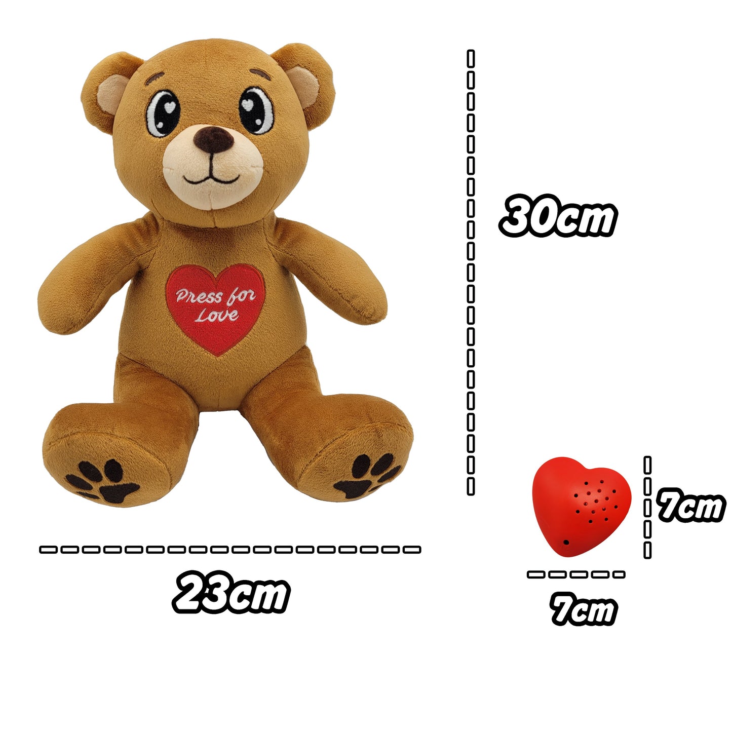 Teddy Bear - Teddy Bear With Personalized Message - 30cm